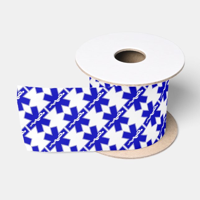 Star of Life (EMT) Satin Ribbon (Spool)