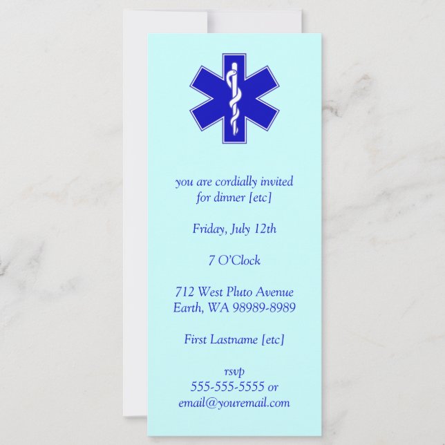 Star of Life Invitation (Front)