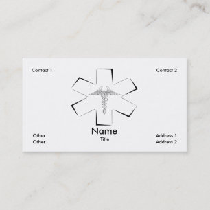 Star of Life Outline Business Card