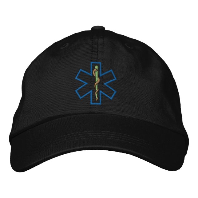 Star Of Life Outline Embroidered Hat (Front)