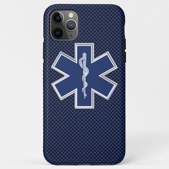 Star of Life Paramedic Carbon Fibre Style Case-Mate iPhone Case (Back)