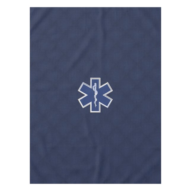 Star of Life Paramedic Carbon Fibre Style Tablecloth (Front)