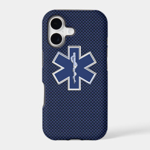 Star of Life Paramedic Emergency Blue Carbon Style