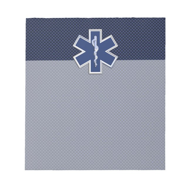 Star of Life Paramedic Emergency Medical S Decor Notepad (Front)