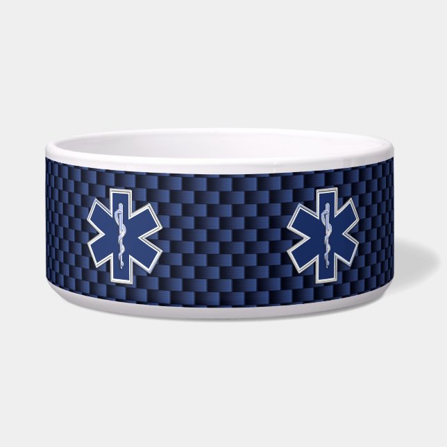 Star of Life Paramedic on Navy Blue Carbon Fibre (Front)