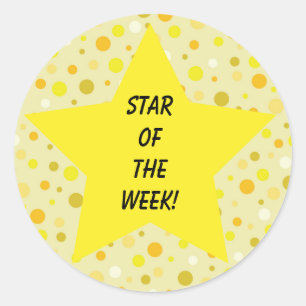 Star of the Week Yellow Classic Round Sticker