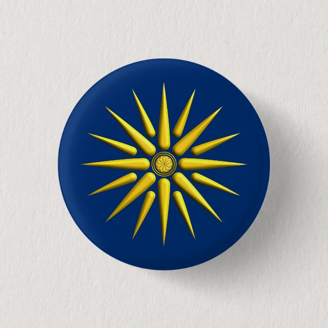 Star of Vergina 3 Cm Round Badge (Front)