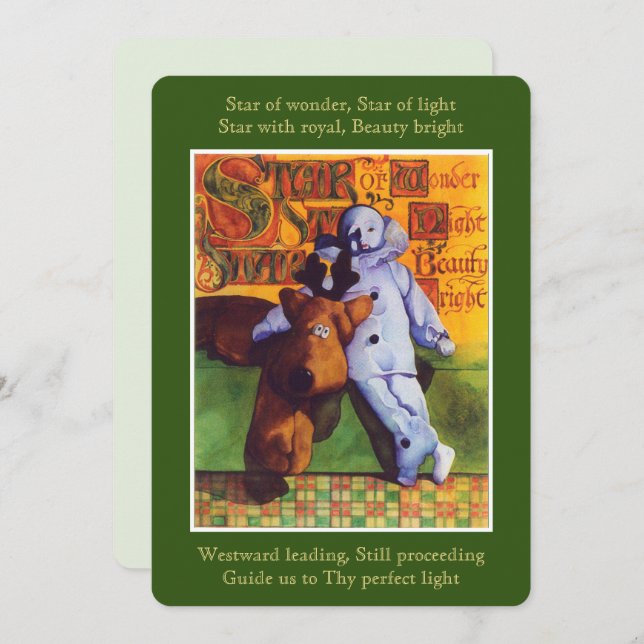 STAR OF WONDER Flat Christmas Card (Front/Back)