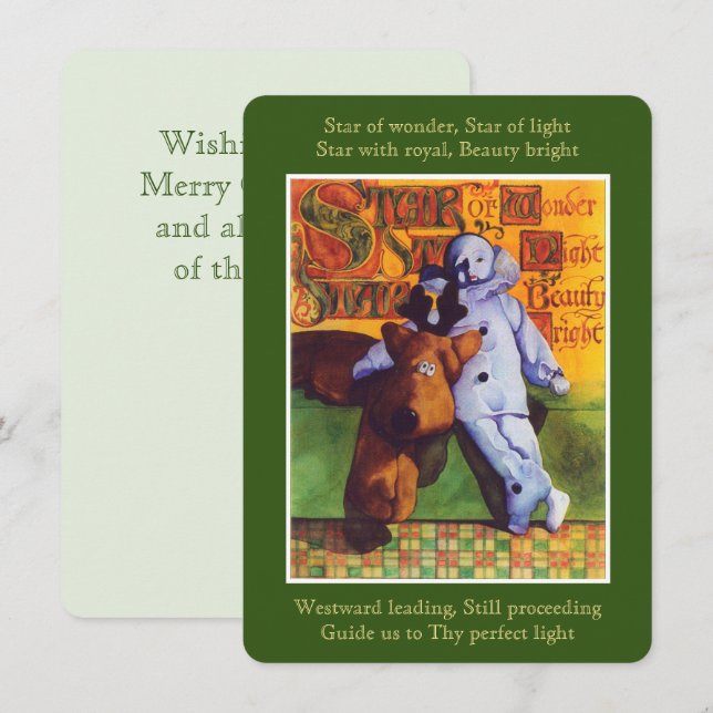 STAR OF WONDER Flat Christmas Note Card (Front/Back)