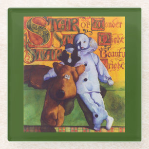 STAR OF WONDER Glass Drink Coaster / Green