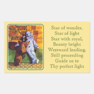 STAR OF WONDER Gold Rectangle Stickers