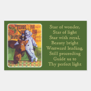 STAR OF WONDER Green Rectangle Stickers