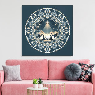 Star of Wonder Nativity Dot Mandal Canvas Art