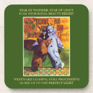 STAR OF WONDER Plastic Coasters + Lyrics / Green