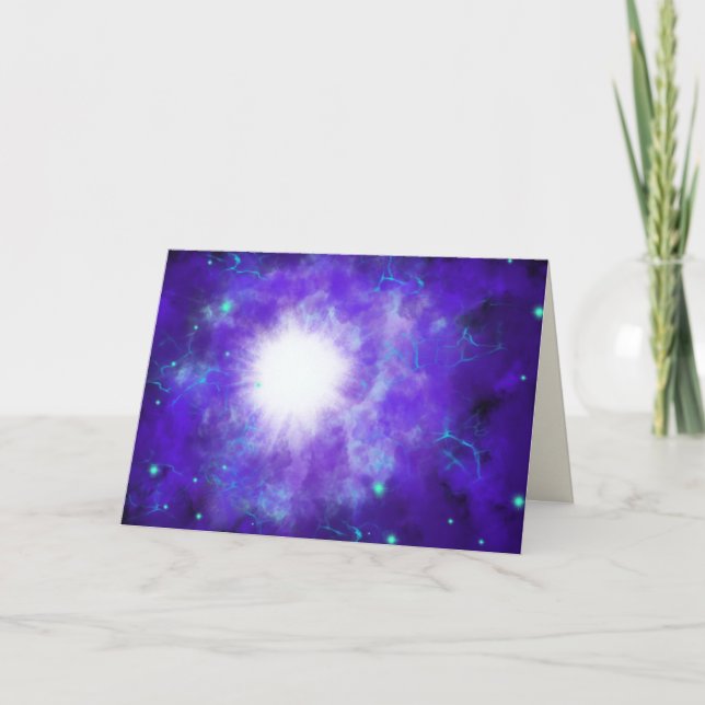 Star of Wonder Purple Christmas Modern Art Design Holiday Card (Front)