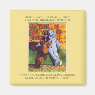 STAR OF WONDER Square Magnet + Lyrics / Gold