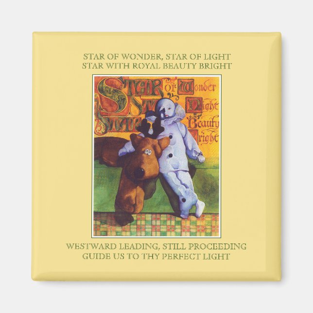 STAR OF WONDER Square Magnet + Lyrics / Gold (Front)