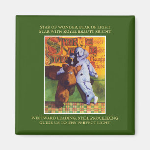 STAR OF WONDER Square Magnet + Lyrics / Green
