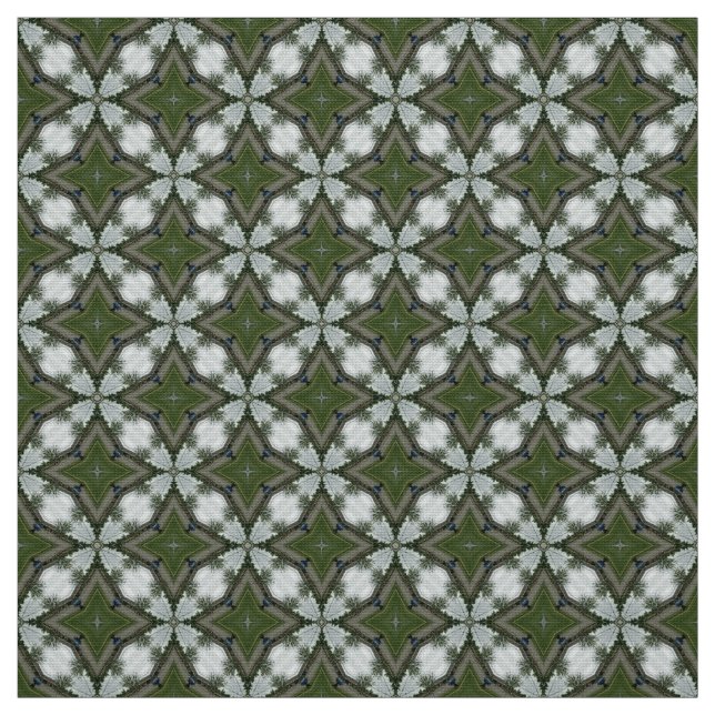 Star olive green pattern Upholstery Fabric (Swatch)