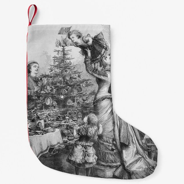 Star on Christmas Tree Small Christmas Stocking (Front)