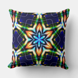 Star or flower cracking metallic armour, blue matt cushion