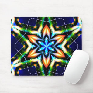 Star or flower cracking metallic armour, blue matt mouse pad