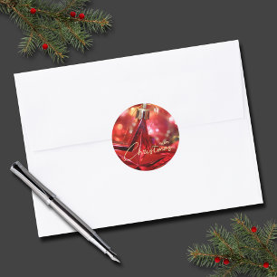 Star Ornament Christmas Small Classic Round Sticker