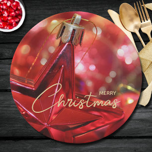 Star Ornament Merry Christmas Paper Plate