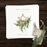 Star Ornament Pine Branch Fauna Merry Christmas Napkin<br><div class="desc">If you need any further customisation please feel free to message me on yellowfebstudio@gmail.com.</div>