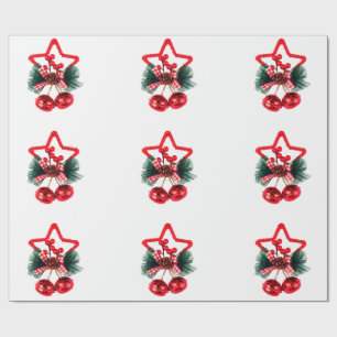 Star Ornament White Wrapping Paper