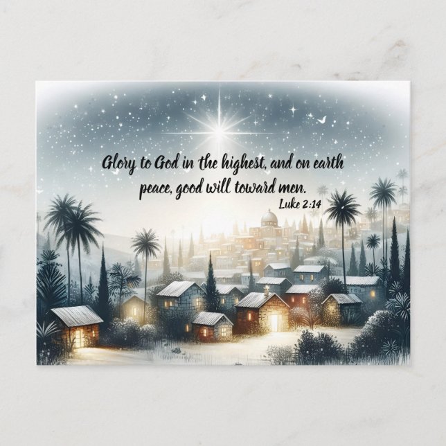 Star Over Stillness Christmas  Holiday Postcard (Front)