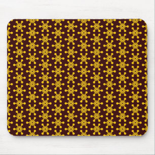 Star Pattern - Amber on Dark Brown Mouse Pad