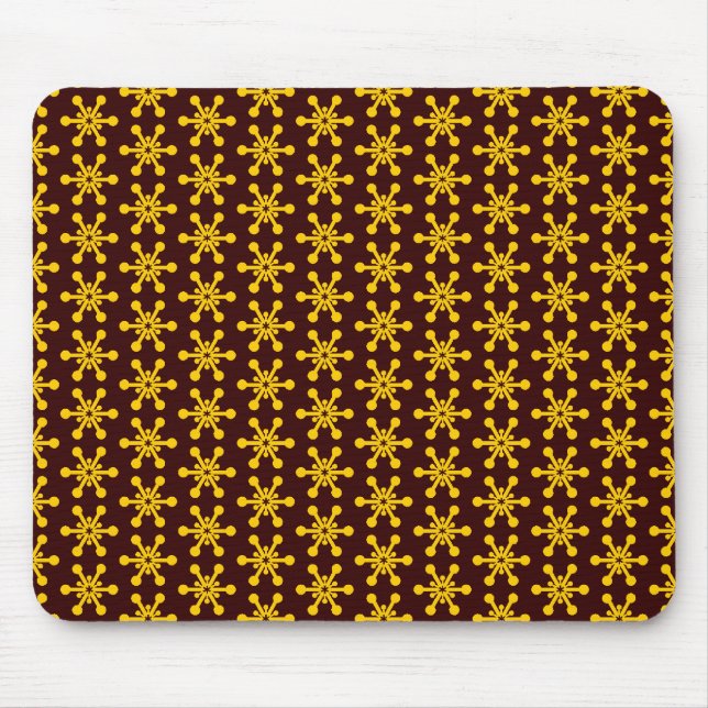 Star Pattern - Amber on Dark Brown Mouse Pad (Front)