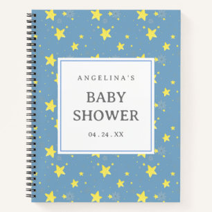 Star Pattern Baby Shower Gift List Notebook