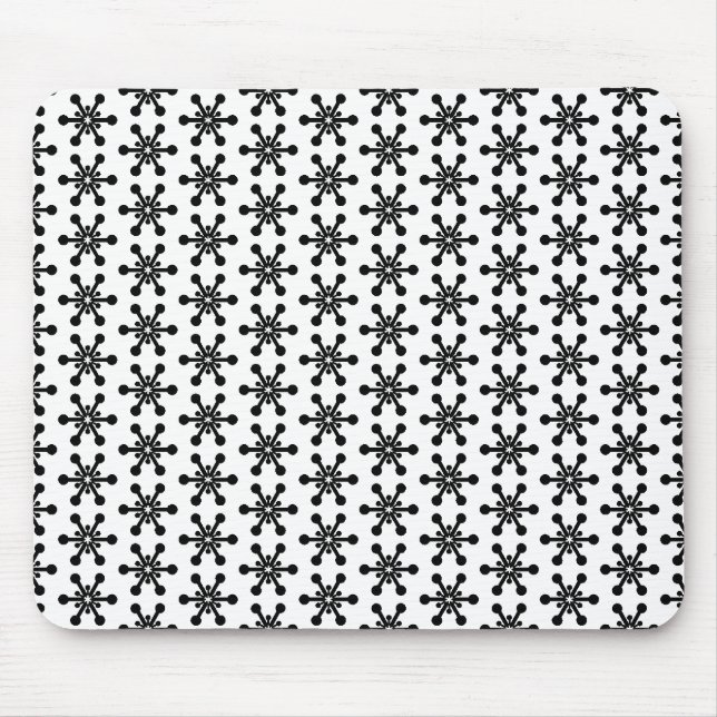 Star Pattern - Black on White Mouse Pad (Front)