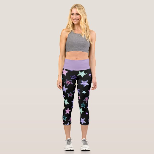 Star Pattern Capri Leggings (Front)