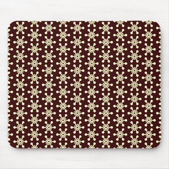 Star Pattern - Cream on Dark Brown Mouse Pad (Front)