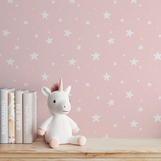 Star Pattern Dreamy Boho Girls Room Light Pink Sky Wallpaper (Creator Uploaded)