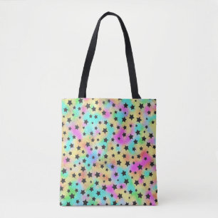 Star Pattern In 80s Colours Tote Bag