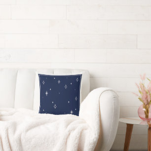 Star Pattern Pillow - Blue