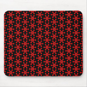 Star Pattern - Red on Black Mouse Pad