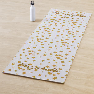 star pattern text reach for the stars Yoga Mat
