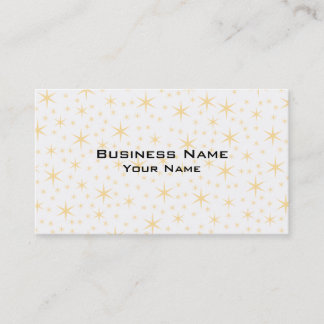 Star Pattern, White and Non-metallic Gold Colour. Business Card