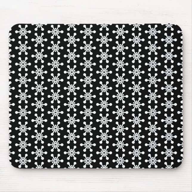 Star Pattern - White on Black Mouse Pad (Front)
