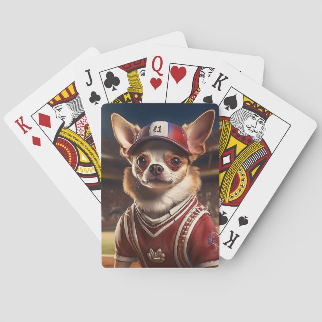 Star Pitcher For The Chihuahua 9 Playing Cards (Back)
