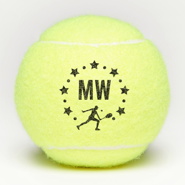 Star Player Monogrammed Tennis Balls (Front)