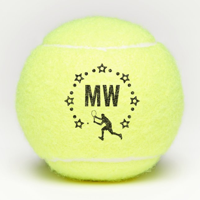 Star Player Monogrammed Tennis Balls (Front)