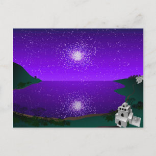 "Star Port" - Star Cluster over Alien Landscape Postcard