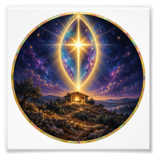 Star Portal Above the Hilltop House Photo Print