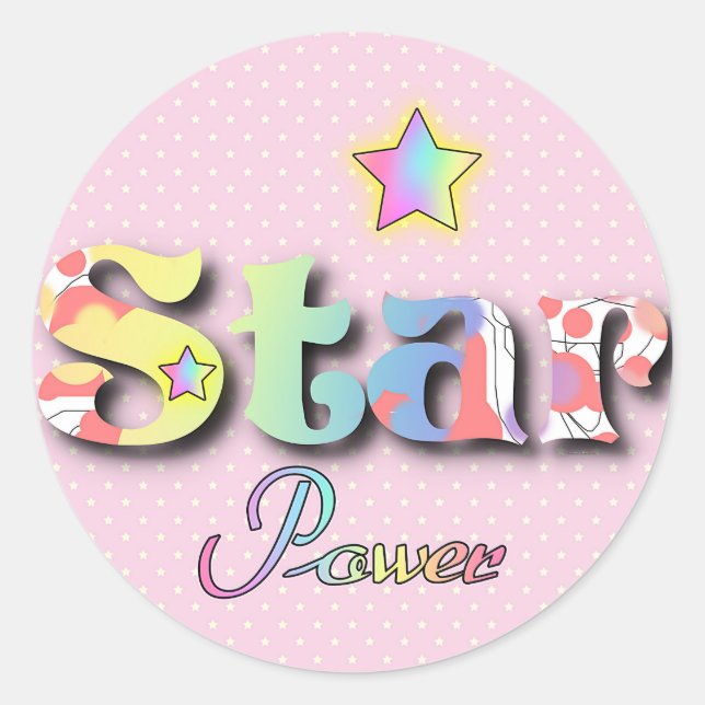 STAR POWER  CLASSIC ROUND STICKER (Front)